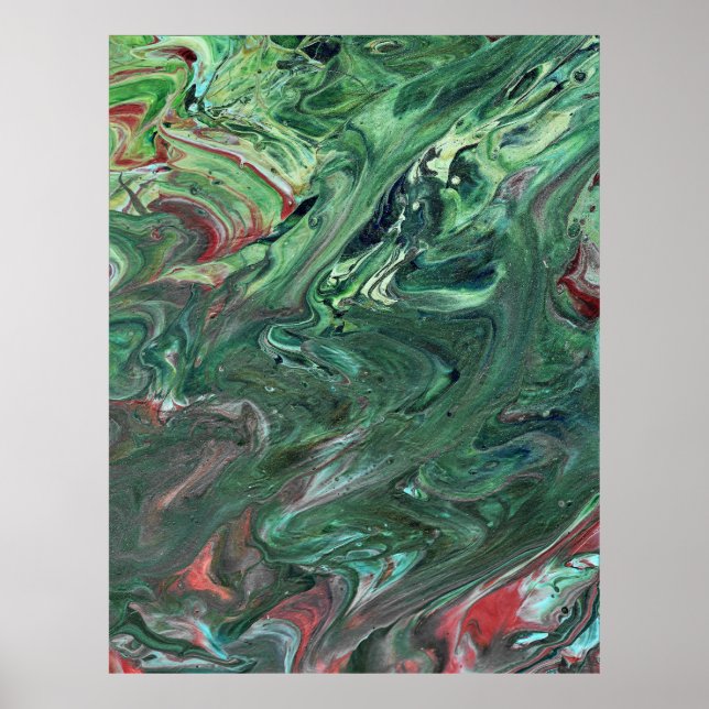 Katmandu 3 Poster vert et hypnotisant imprimé Abst (Devant)