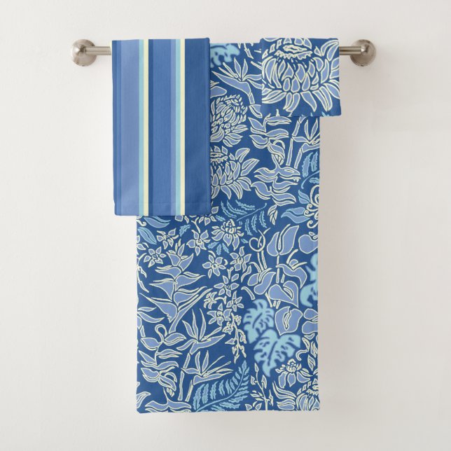 Kauai Morning Hawaiian Floral & Stripe Coordinate (En situation)