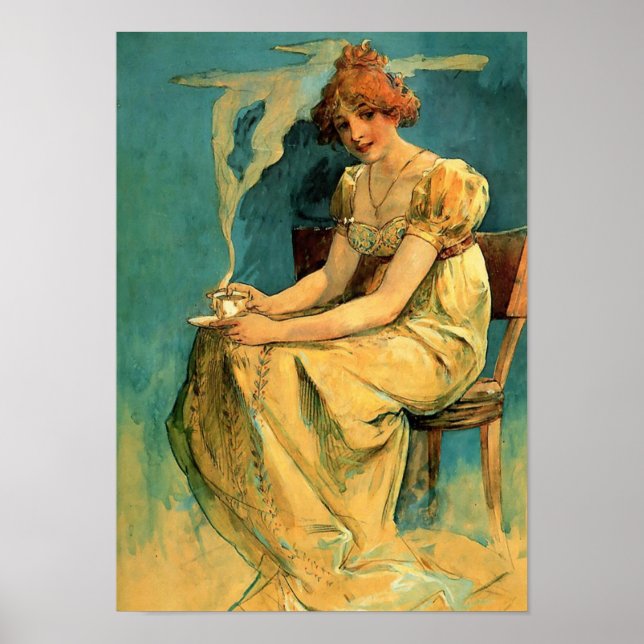 Kava By Alphonse (Alfons) Mucha Poster (Devant)