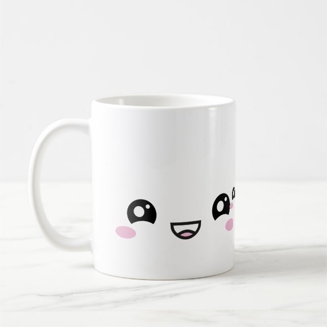 Kawaii Anime Faces Mug – Cute & Expressive Charact (Gauche)
