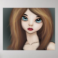 Kawaii Anime Girl Doll Manga Poster japonais Impri