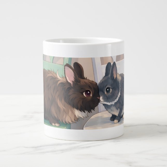 Kawaii Anime Two Bunnies Specialty Mug (Devant)
