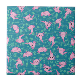 Kawaii Axolotl en Carreaux de céramique océanique