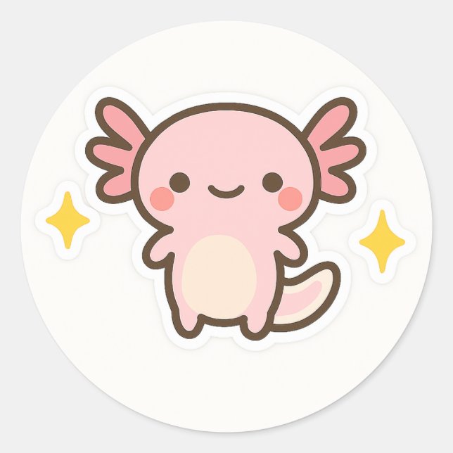 Kawaii Axolotl Sticker (Devant)