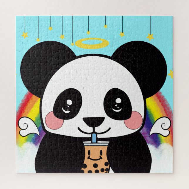 Kawaii Boba Panda Oear Jigsaw Puzzle (Vertical)