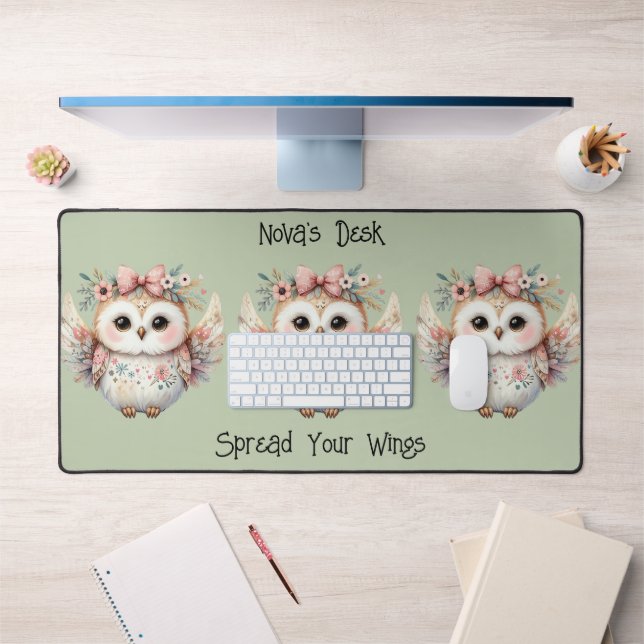 Kawaii Boho Owl Illustration Vert (Bureau 1)