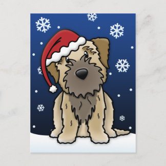 Kawaii Bordure Terrier Carte postale de Noël