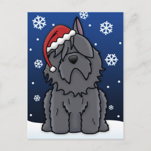 Kawaii Bouvier des Flandres Carte postale de Noël