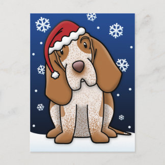 Kawaii Bracco Italiano Carte postale de Noël