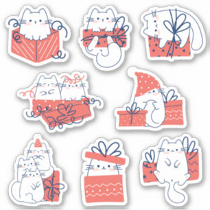 Kawaii Cadeau cadeau boîte Kitty Vinyl Stickers
