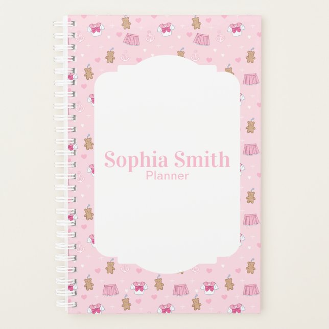 "Kawaii Campus" Preppy Personalized Planner V2 (Devant)