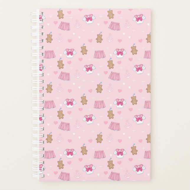 Kawaii Campus Preppy Pink Planner (Devant)