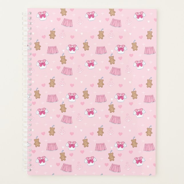 "Kawaii Campus" Preppy Schoolgirl Plain Planner (Devant)