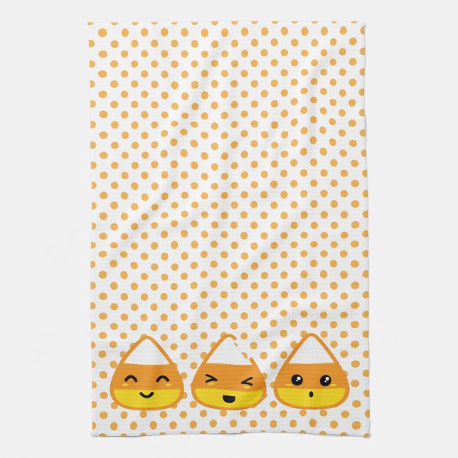 Kawaii Candy Corn Serviette de cuisine (Vertical)