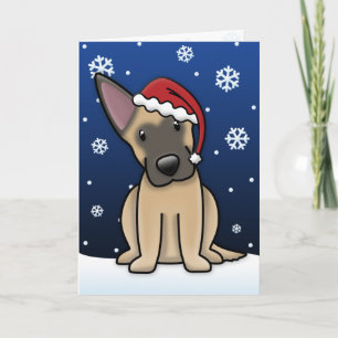 Kawaii Carte de Noël Malinois belge