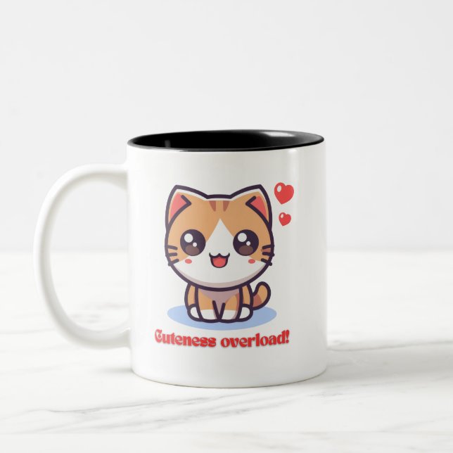 Kawaii Cat Cuteness Overload Mug (Gauche)