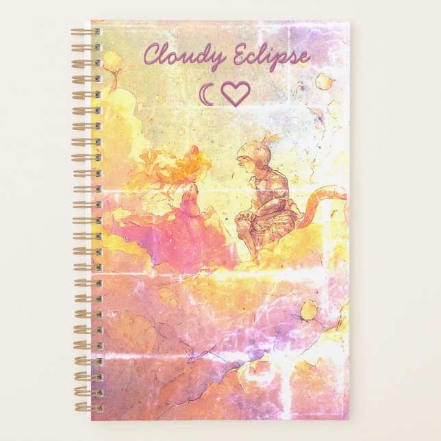 Kawaii Cat Girl Princess & Cat Knight Boy Planner (Devant)