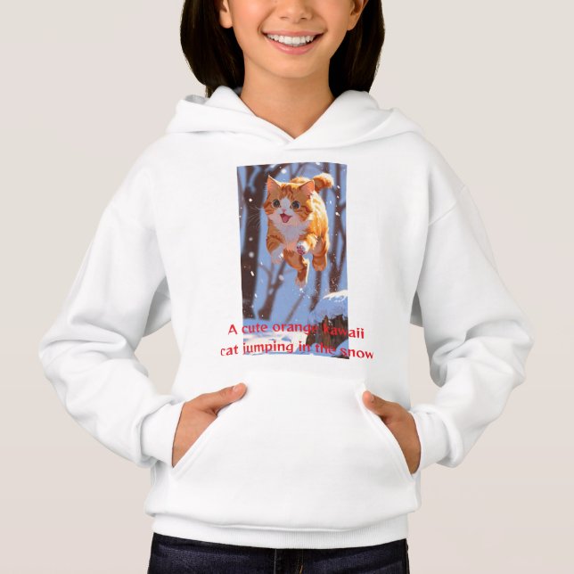 Kawaii Chat de Neige Sweat - shirt à capuche - Ado (Devant)