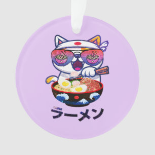Kawaii Chat Manger Des nouilles Ramen