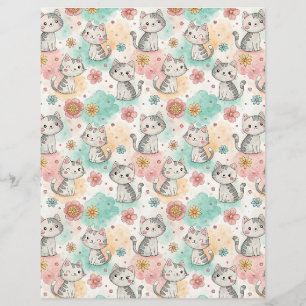 Kawaii chats kitty motif papier à gratter
