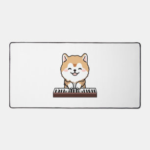 Kawaii Chien mignon Jouer Piano Clavier