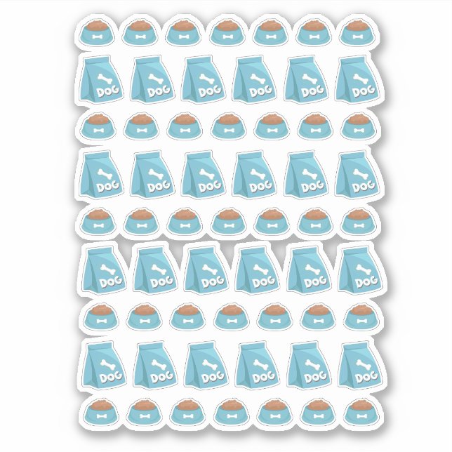 Kawaii Chien Rappels de nourriture Stickers Animau (Devant)
