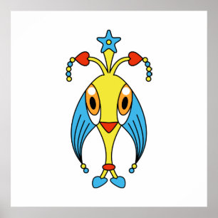 Kawaii coloré mignon affiches de personnages de de