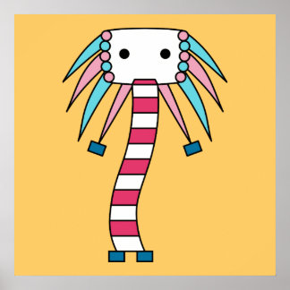 Kawaii coloré mignon affiches de personnages de de