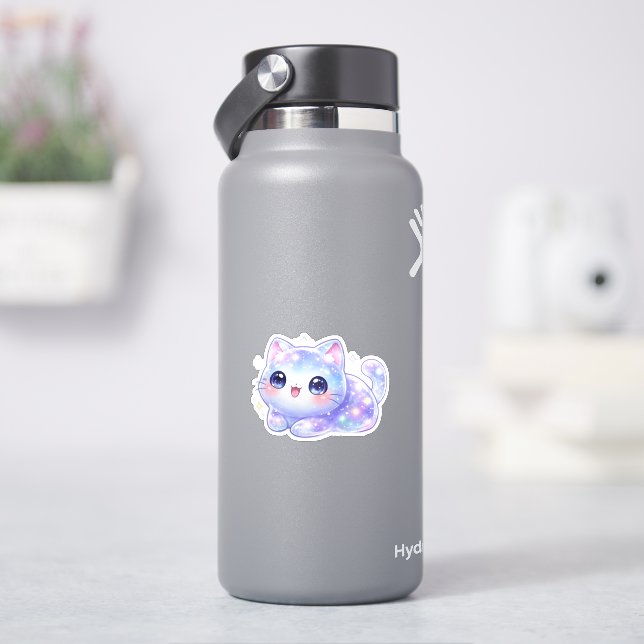 Kawaii Cosmic Cat Vinyl Sticker (HydroFlask)