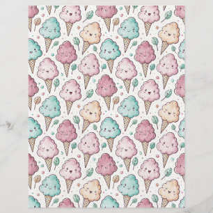 Kawaii coton bonbon motif papier à gratter