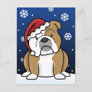 Kawaii English Bulldog Carte postale de Noël