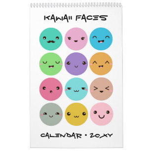 Kawaii fait face au calendrier pour enfants