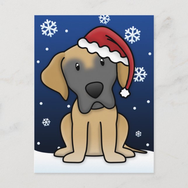 Kawaii Fawn Great Dane Carte postale de Noël (Devant)