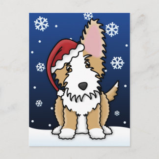 Kawaii fil portugais Podengo carte postale de Noël