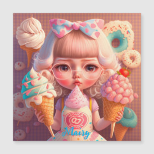 Kawaii fille mignonne avec des glaces