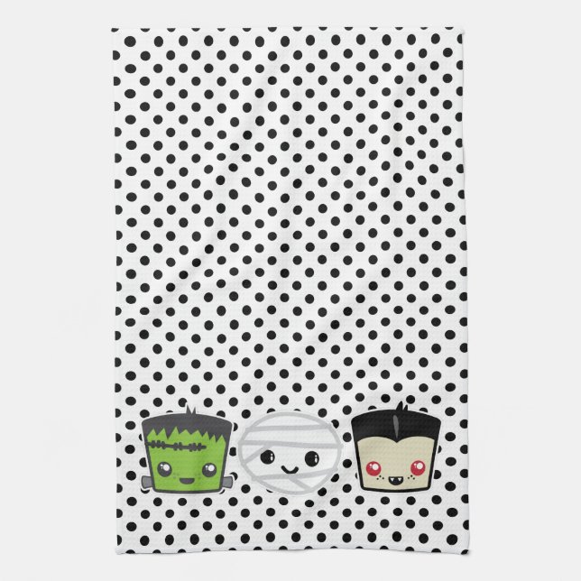 Kawaii Frankenstein maman Dracula Serviette de cui (Vertical)