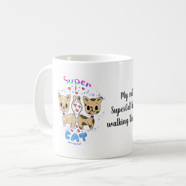 Kawaii Fun Cue Super Cat Mug (Devant gauche)
