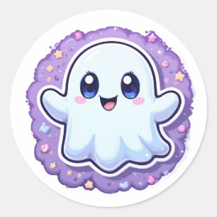 Kawaii Ghost Craft Autocollant – Déco Pastel Hallo
