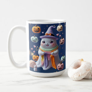 Kawaii Ghost Tricot Mug - Mignonne cadeau d'Hallow