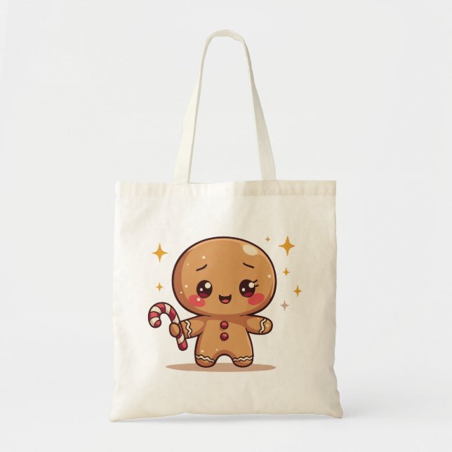 Kawaii Gingerbread Man Cute Christmas Tote Bag (Devant)