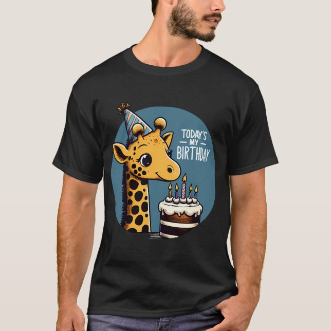 Kawaii Giraffe Aujourd'Hui Est Mon T-Shirt De Fête (Devant)