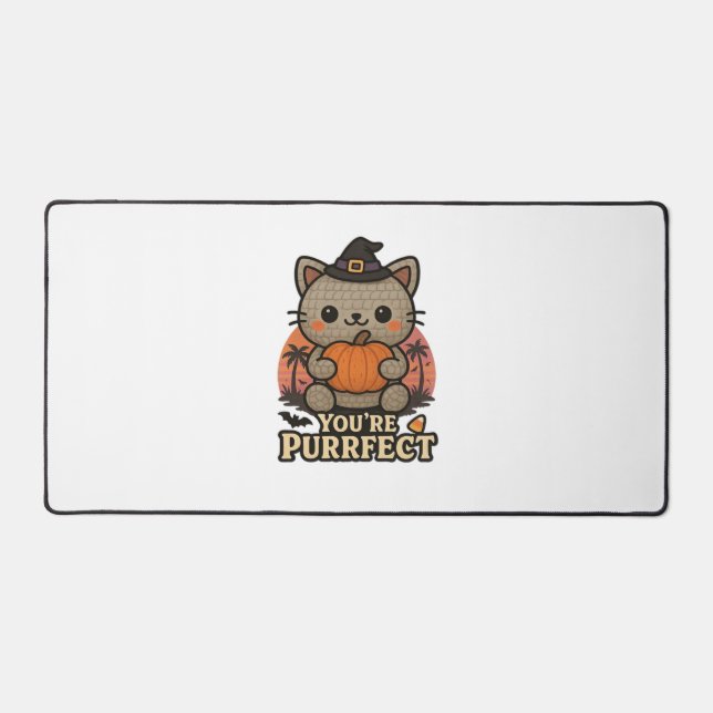 Kawaii Halloween Chat avec Citrouille, jolie sorci (Recto)