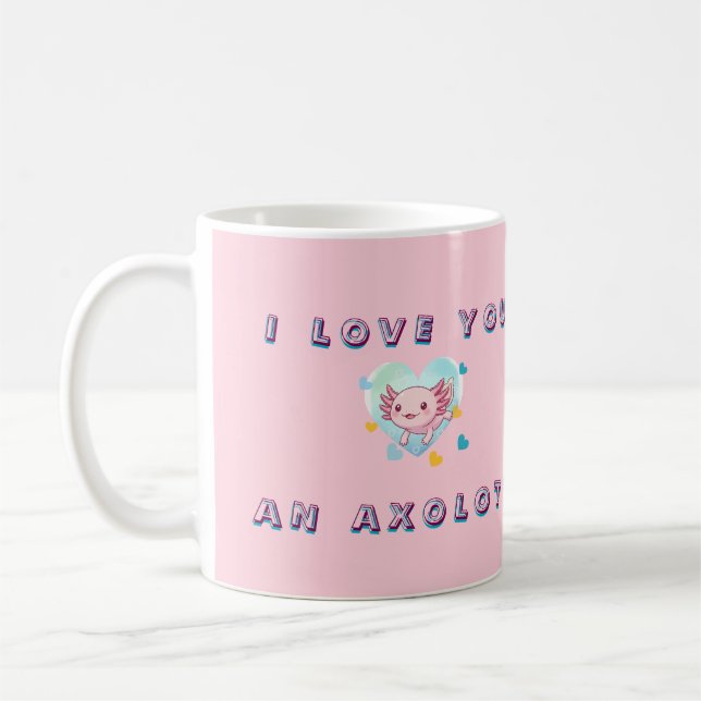Kawaii I Love You An Axolotl Custom Photo Mug (Gauche)