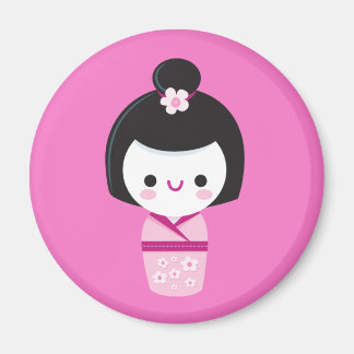 Kawaii Kokeshi - Aimant rose