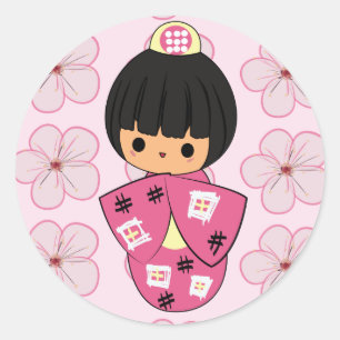 Kawaii Kokeshi Doll stickers