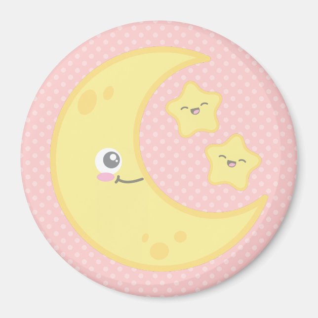 Kawaii Lune et Stars Magnet (Devant)