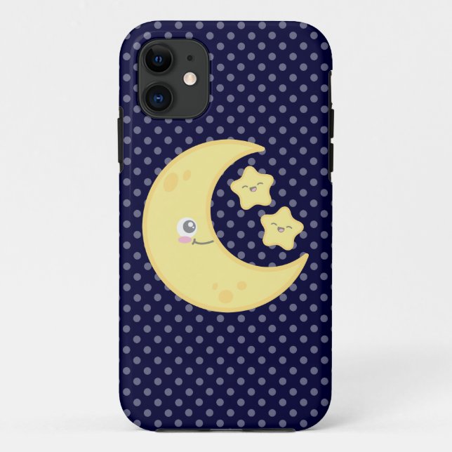 Kawaii Moon et coque iphone des étoiles (Dos)