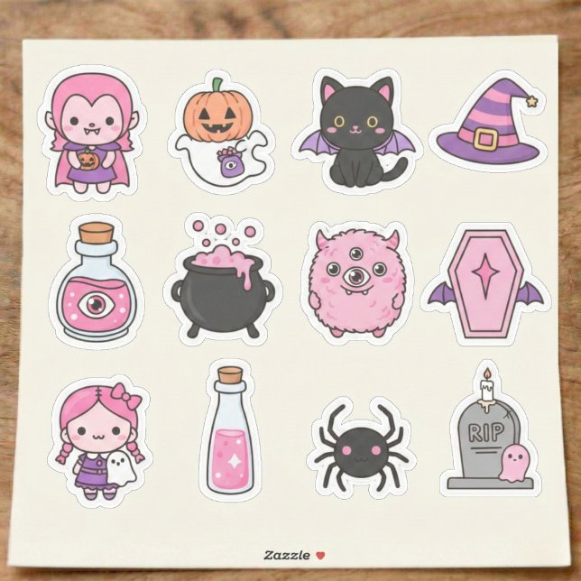 Kawaii Pastel Vampire & Amis Sticker Pack (Soft shades for your spooky season.)