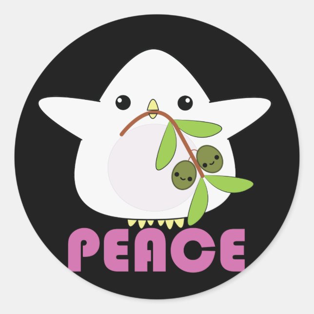 Kawaii Peace Dove avec autocollants de la branche  (Devant)