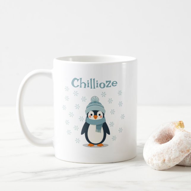 Kawaii Penguin Mug - Coupe Chillioze (Avec donut)